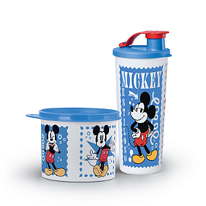Tupperware Kit POP MICKEY Copo Com Bico 470 ml + Tupper Redondinha 500 ml