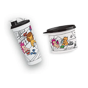 Tupperware Kit Copo com Bico 470ml + Redondinha 500ml Criar e Brincar 2 peças