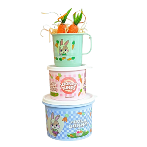 Tupperware Kit Looney Tunes Caneca + Redondinha + Tupper Caixa