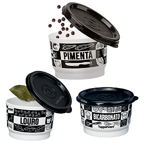 Tupperware Kit Potinhos Temperos 140ml Pop Box 3 Pecas