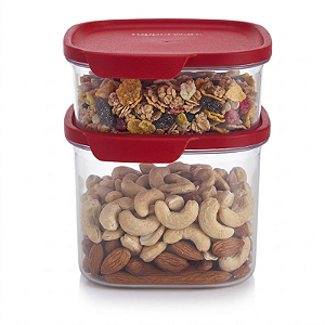 Tupperware Kit Ultra Clear Quadrado Policarbonato com 2 peças