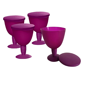 Tupperware Kit Taça Murano 4 peças uva