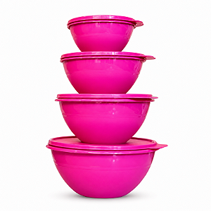 Tupperware Kit Tigela Maravilhosa Rosa Beijo 4 Pecas