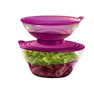 Tupperware Kit Tigela Elegância Policarbonato Roxo