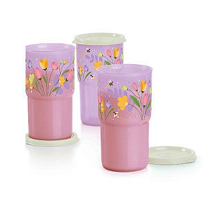 Tupperware Copo Ilumina Viva Tulipas 350ml
