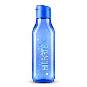 Tupperware Eco Garrafa Azul Hidrate Quadrada 1 Litro