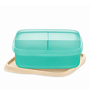 Tupperware Basic Line 550ml Com Divisórias Verde Mint