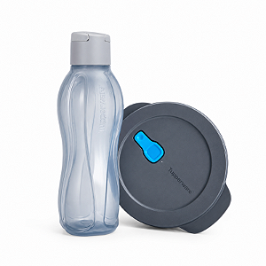 Tupperware Kit Eco Garrafa 1 L e Cristalwave Redondo Geração II 1,5 L