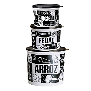 Tupperware Caixa Pop Box Kit 3 Pecas Arroz Feijão e Sal Grosso