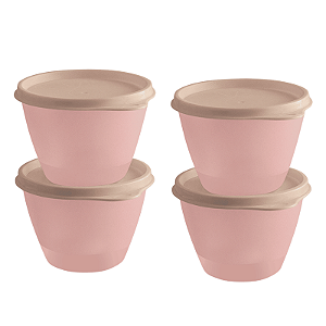 Tupperware kit Caçulinha 400ml 4 Peças Rosa