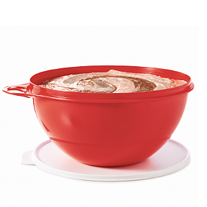 Tupperware Tigela Criativa 4,5 Litros Vermelha Tampa Branca
