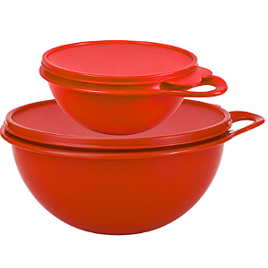 Tupperware Kit Tigela Criativa 1.4 Litros + 3 Litros Vermelha