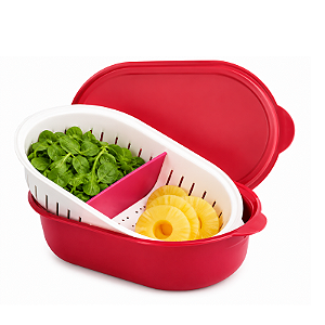 Tupperware Travessa Oval Actualité Múltipla 2,5 Litros Vermelho