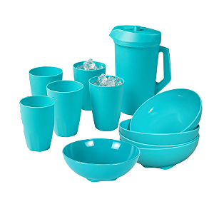 Tupperware Kit Floresta 11 Peças Jarra + Copos + Tigelas