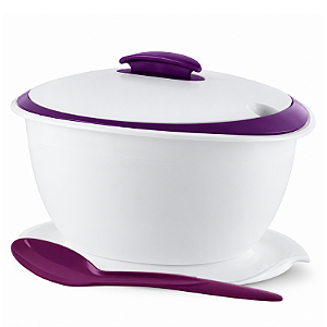Tupperware Tigela Thermo 4,3 Litros Branco e Roxo