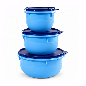 Tupperware Kit Tigela Batedeira 3 Pecas Azul