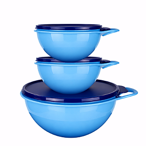 Tupperware Kit Tigela Criativa 3 Peças Azul