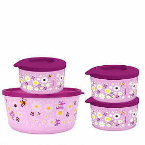 Tupperware Kit Tigela ilumina Girassol 4 pecas