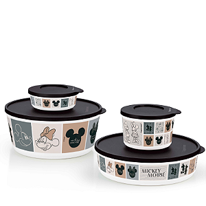 Tupperware Kit Tig Ilumina Mickey e Minnie Clássicos 4 pecas
