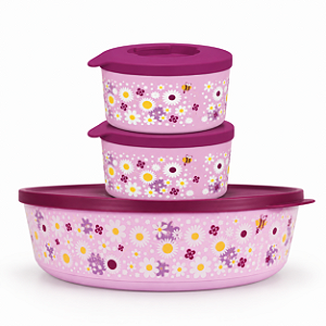 Tupperware Kit 3 Tigelas Ilumina Margarida