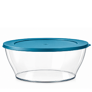 Tupperware Tigelas Clear Policarbonato 6 Litros Tampa Azul