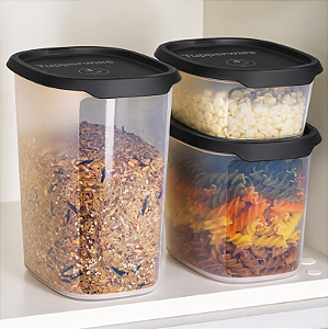 Tupperware Kit Armazenagem Modular Touch Fresh 3 Pecas Black