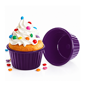 Tupperware Kit 2 Micro Cook Cupcake 150ml Roxo