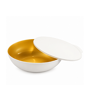 Tupperware Tigela Allegra 740ml Branca e Dourado