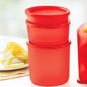 Tupperware Refri Line Redondo 3 Pecas Vermelho