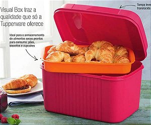 Tupperware Visual Box com Bandeja 4,5 Litros Rosa