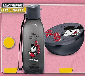 Tupperware Mickey Eco Garrafa 500ml e Pote Redondo 300ml