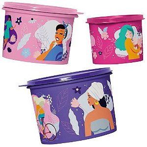 Tupperware Kit Tupper Caixa Mulheres 3 Pecas