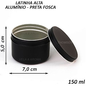 LATA DE ALUMINIO ALTA 150 ml - PRETO FOSCO