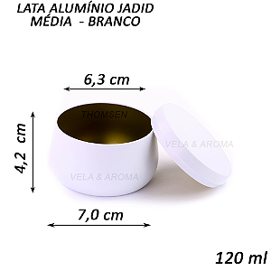 LATA DE ALUMINIO JADID MEDIO 120 ml - BRANCO
