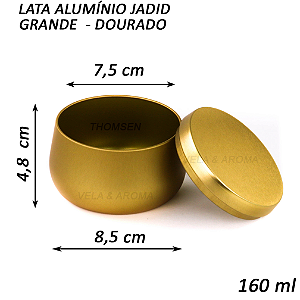LATA DE ALUMINIO JADID GRANDE 160 ml - DOURADO