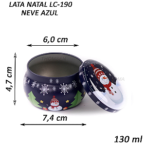 LATA VELA NATAL NEVE - AZUL MARINHO 130 ml - LC-190