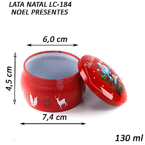 LATA VELA NATAL FN PAPAI NOEL PRESENTES 130 ml - LC-184