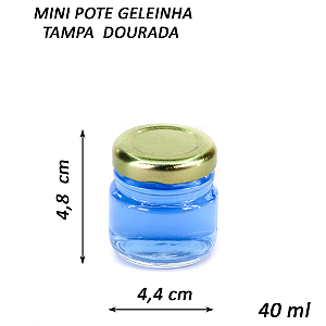 POTE MINI VIDRO GELEINHA 40 ml - TAMPA DOURADA