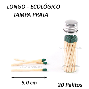 VIDRO FOSFORO LONGO 5,0 cm VERDE - 20 PALITOS - TP PRATA