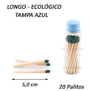 VIDRO FOSFORO LONGO 5,0 cm VERDE - 20 PALITOS - TP AZUL