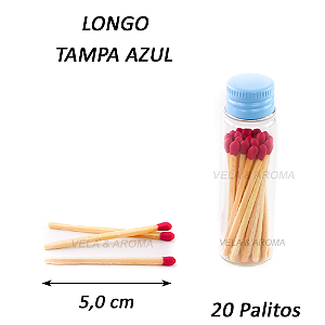 VIDRO FOSFORO LONGO 5,0 cm VERMELHO - 20 PALITOS - TP AZUL