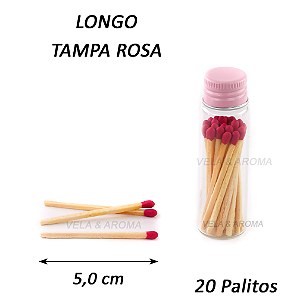 VIDRO FOSFORO LONGO 5,0 cm VERMELHO - 20 PALITOS - TP ROSA