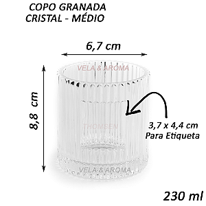 COPO VELA GRANADA MEDIO 230 ML - CRISTAL