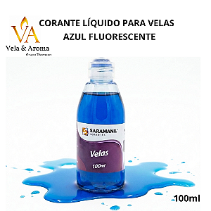 CORANTE LIQUIDO PARA VELAS - AZUL FLUORESCENTE 100ml - SARAMANIL