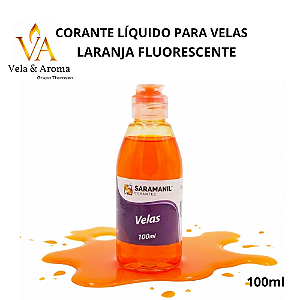 CORANTE LIQUIDO PARA VELAS - LARANJA FLUORESCENTE 100ml - SARAMANIL
