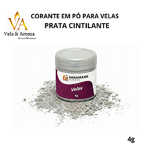 CORANTE EM PÓ CINTILANTE PARA VELAS - PRATA  4g - SARAMANIL