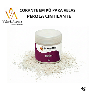CORANTE EM PÓ CINTILANTE PARA VELAS -  PÉROLA  4g - SARAMANIL