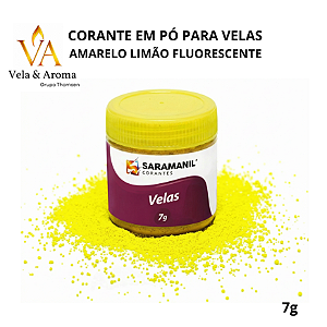 CORANTE EM PÓ PARA VELAS - AMARELO LIMÃO FLUORESCENTE 7g - SARAMANIL