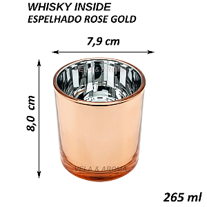 COPO WHISKY INSIDE ESPELHADO ROSE GOLD - 265 ml