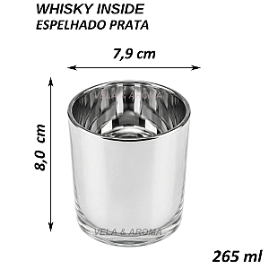 COPO WHISKY INSIDE ESPELHADO PRATA - 265 ml